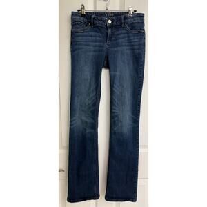 White House black market size 2 Boot cut dark denim blue jeans WHBM